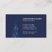 Technisches Muster in Blau II Visitenkarte (Rückseite)