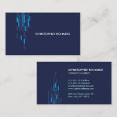 Technisches Muster in Blau II Visitenkarte (Vorne/Hinten)