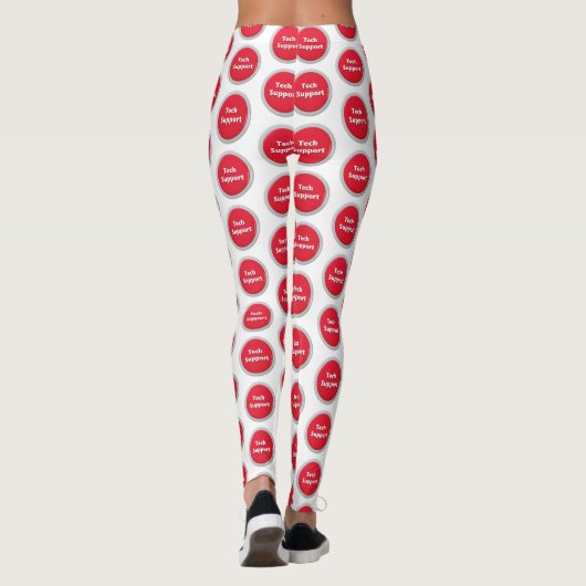 Technisches Support Red Panic Button Muster Leggings (Rückseite)