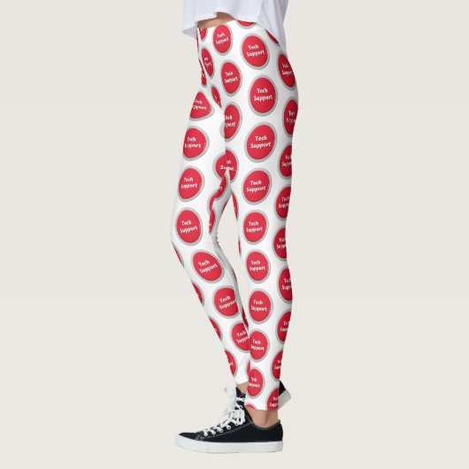Technisches Support Red Panic Button Muster Leggings (Links)