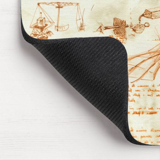 Technisches Zeichnen u. Skizzen durch Leonardo da Mousepad (Ecke)