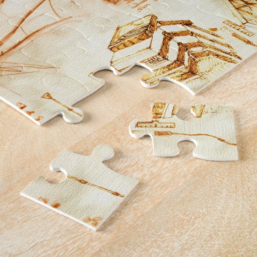 Technisches Zeichnen u. Skizzen durch Leonardo da Puzzle (Seite)