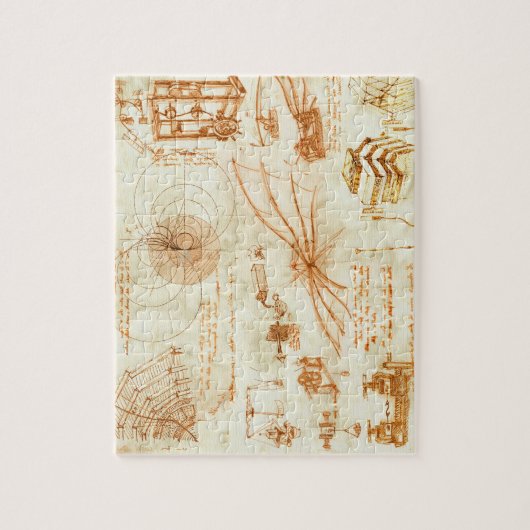 Technisches Zeichnen u. Skizzen durch Leonardo da Puzzle (Vertikal)