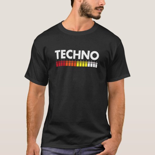Techno 808 Trommelmaschine T-Shirt (Vorderseite)