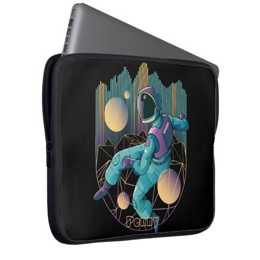 Techno Astronaut Illustration Laptopschutzhülle (Vorne Rechts)