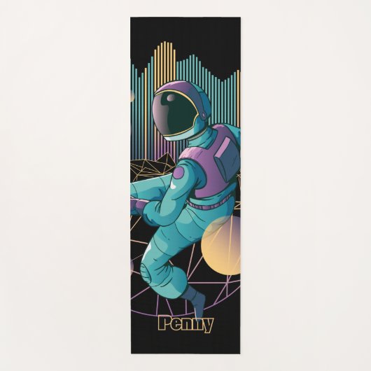 Techno Astronaut Illustration Yogamatte (Vorderseite)