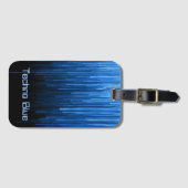 Techno Blue High-Tech Cyberspace Personalisiert Gepäckanhänger (Vorderseite (Horizontal))