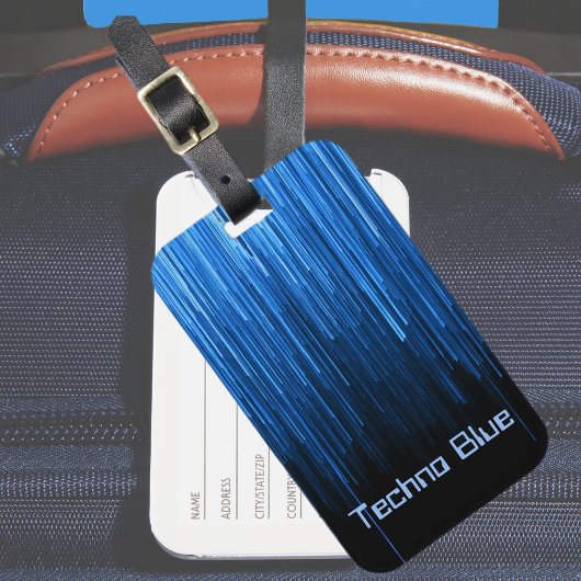 Techno Blue High-Tech Cyberspace Personalisiert Gepäckanhänger