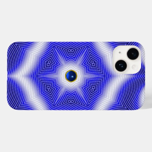 TECHNO BLUE STAR SAPPHIRE GEMSTONE Case-Mate iPhone HÜLLE (Rückseite (Horizontal))
