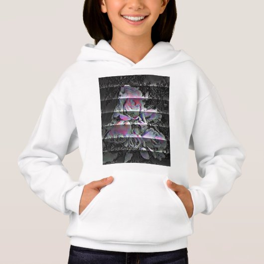 Techno-Blumenstrauß Hoodie (Vorderseite)