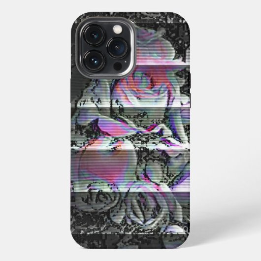 Techno-Blumenstrauß iPhone Hülle (Rückseite)