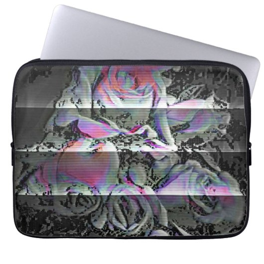 Techno-Blumenstrauß Laptopschutzhülle (Vorderseite)