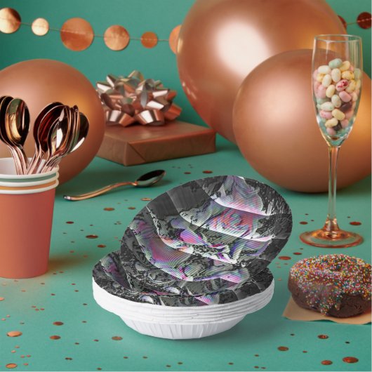 Techno-Blumenstrauß Pappteller (Multi)