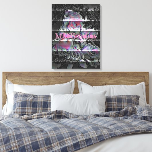 Techno Bouquet Canvas Print Leinwanddruck (Insitu (Schlafzimmer))