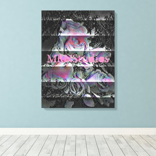 Techno Bouquet Canvas Print Leinwanddruck (Insitu (Holzboden))
