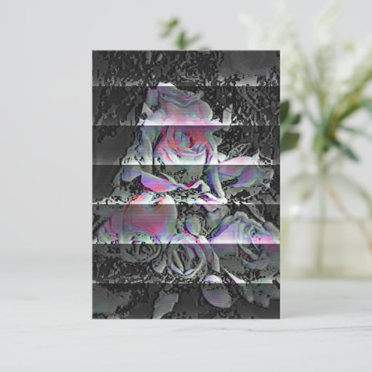 Techno Bouquet Dankeskarte (Stehend Vorderseite)