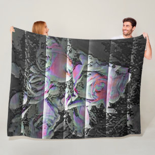Techno Bouquet Fleece Blanket
