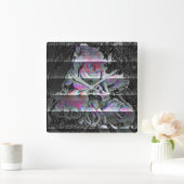 Techno Bouquet Large Clock Quadratische Wanduhr (Zuhause)