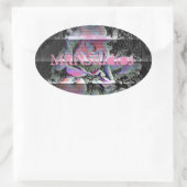 Techno Bouquet Ovaler Aufkleber (Tasche)