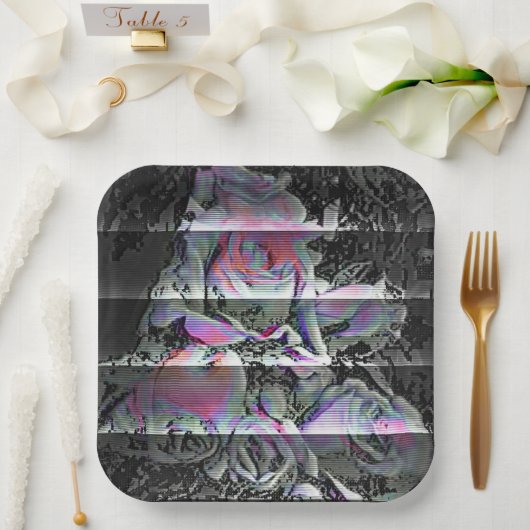 Techno Bouquet Paper Plates Pappteller (Hochzeit)