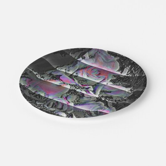 Techno Bouquet Pappteller (Schrägansicht)