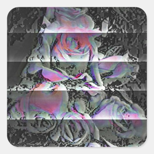 Techno Bouquet   Quadratischer Aufkleber (Vorderseite)