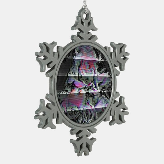 Techno Bouquet Schneeflocken Zinn-Ornament (Links)