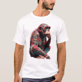 Techno Chimp: Lebhafte Kunst T-Shirt (Vorderseite)