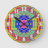 Techno Circus 2 Runde Wanduhr (Vorderseite)