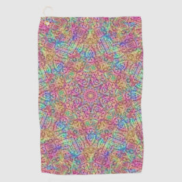 Techno Color Vintages Fraktal Kaleidoskop Golfhandtuch