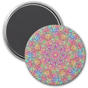 Techno Color Vintages Fraktal Kaleidoskop Magnet