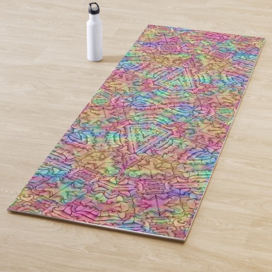 Techno Color Vintages Fraktal Kaleidoskop Yogamatte (Beispiel)