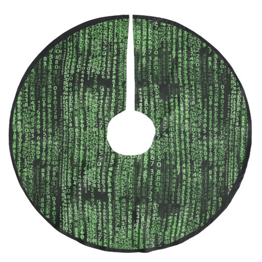 Techno-Computerprogrammierung Matrix-Daten Polyester Weihnachtsbaumdecke (Vorderseite)