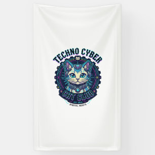 Techno Cyber Cat Lustiges Katzenliebhaber-Design - Banner
