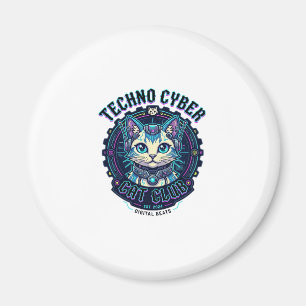 Techno Cyber Cat Lustiges Katzenliebhaber-Design - Magnet