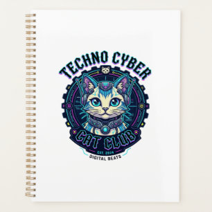 Techno Cyber Cat Lustiges Katzenliebhaber-Design - Planer