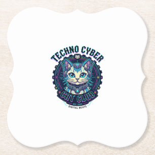 Techno Cyber Cat Lustiges Katzenliebhaber-Design - Untersetzer