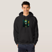 Techno Cyber Cat Wearing Goggles Cyberpunk Aesthet Hoodie (Vorne ganz)