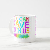 Techno Edm Rave Musik Festival Kaffeetasse (Vorderseite Links)