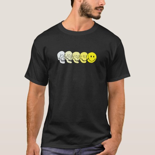 Techno-Evolution Acid House Lächeln Techno-DJ-Musi T-Shirt (Vorderseite)