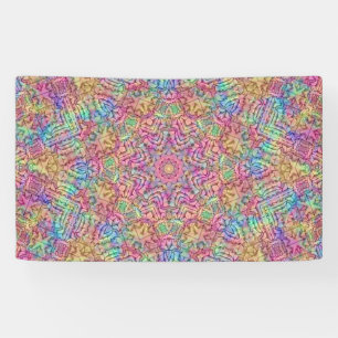 Techno-Farben-Vintage-Fraktal-Kaleidoskop Banner