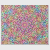 Techno FarbVintages Fraktal-Kaleidoskop Geschenkpapier (Flach)