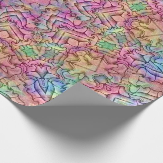 Techno FarbVintages Fraktal-Kaleidoskop Geschenkpapier (Ecke)