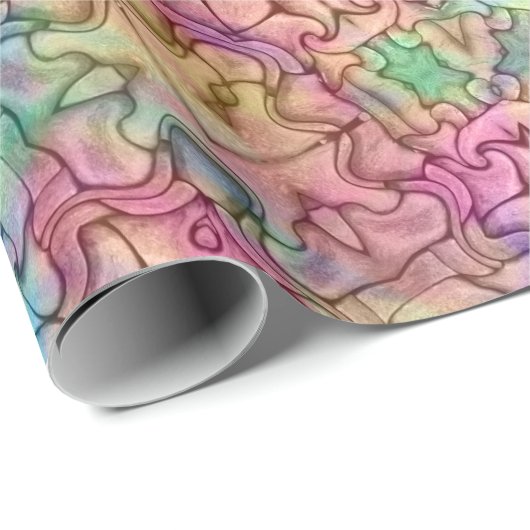 Techno FarbVintages Fraktal-Kaleidoskop Geschenkpapier (Rolleneckpunkt)