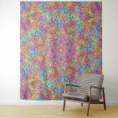 Techno FarbVintages Fraktal-Kaleidoskop Wandteppich (Beispiel)