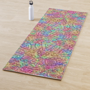 Techno FarbVintages Fraktal-Kaleidoskop Yogamatte