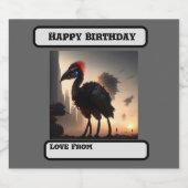 "Techno-Feathers: The Futuristic Emu Robot" Bierflaschenetikett (Einzelnes Label)