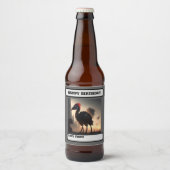 "Techno-Feathers: The Futuristic Emu Robot" Bierflaschenetikett (Vorderseite)