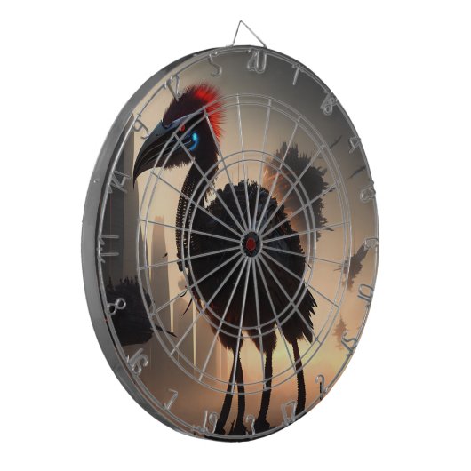 "Techno-Feathers: The Futuristic Emu Robot" Dartscheibe (Vorderseite Links)
