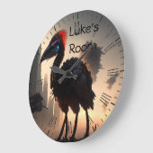 "Techno-Feathers: The Futuristic Emu Robot" Große Wanduhr (Winkel)